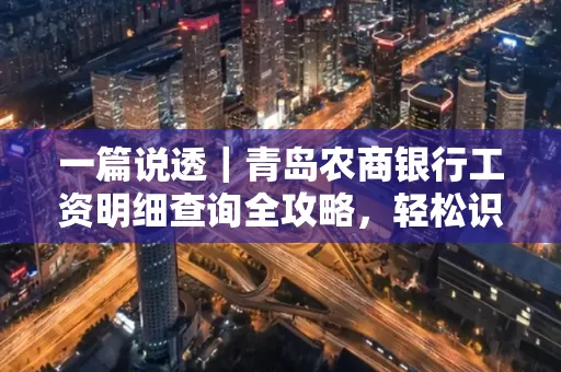 一篇说透｜青岛农商银行工资明细查询全攻略，轻松识别真假流水