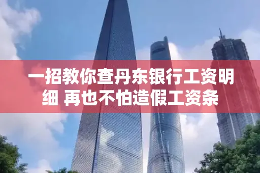 一招教你查丹东银行工资明细 再也不怕造假工资条