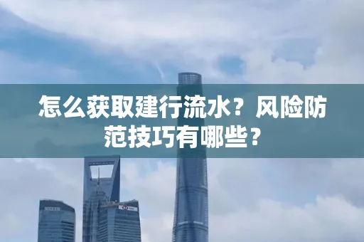 怎么获取建行流水？风险防范技巧有哪些？