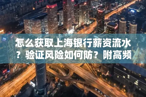 怎么获取上海银行薪资流水？验证风险如何防？附高频场景全攻略！