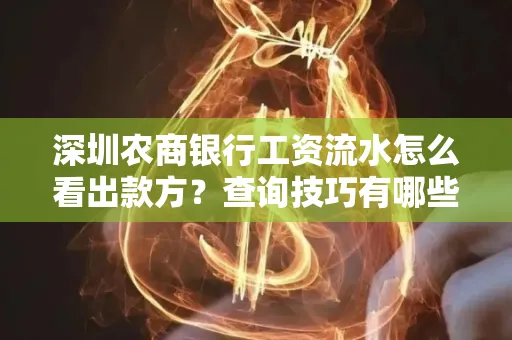 深圳农商银行工资流水怎么看出款方？查询技巧有哪些？