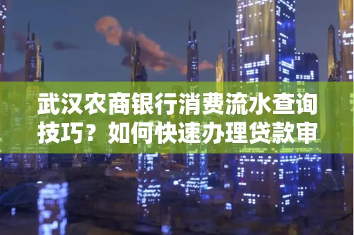 武汉农商银行消费流水查询技巧？如何快速办理贷款审批避免风险？