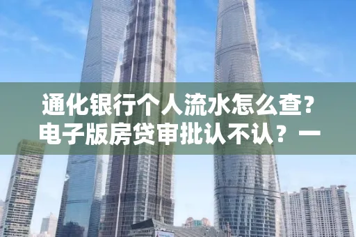 通化银行个人流水怎么查？电子版房贷审批认不认？一篇文章说清楚